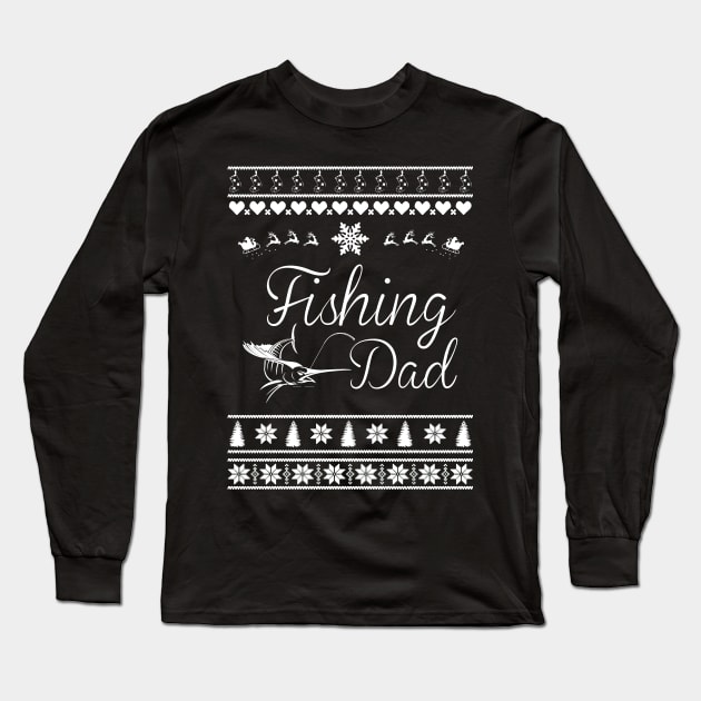 Merry Christmas FISHING DAD Long Sleeve T-Shirt by bryanwilly